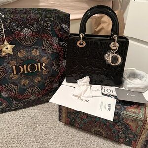 Lady Dior Black Patent Leather Bag Dior Lady bag